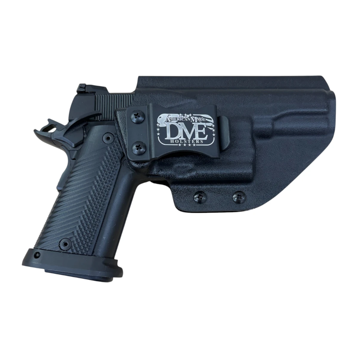 Finished custom DME holsters for optic-equipped handguns